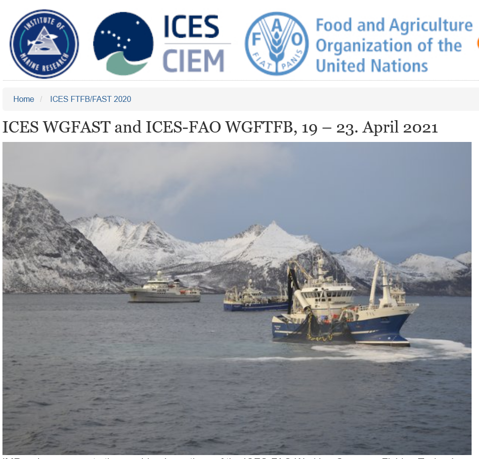 Participation of the LMI TAPIOCA to the ICES Working Group on Fisheries, Acoustics, Science and Technology (WGFAST)