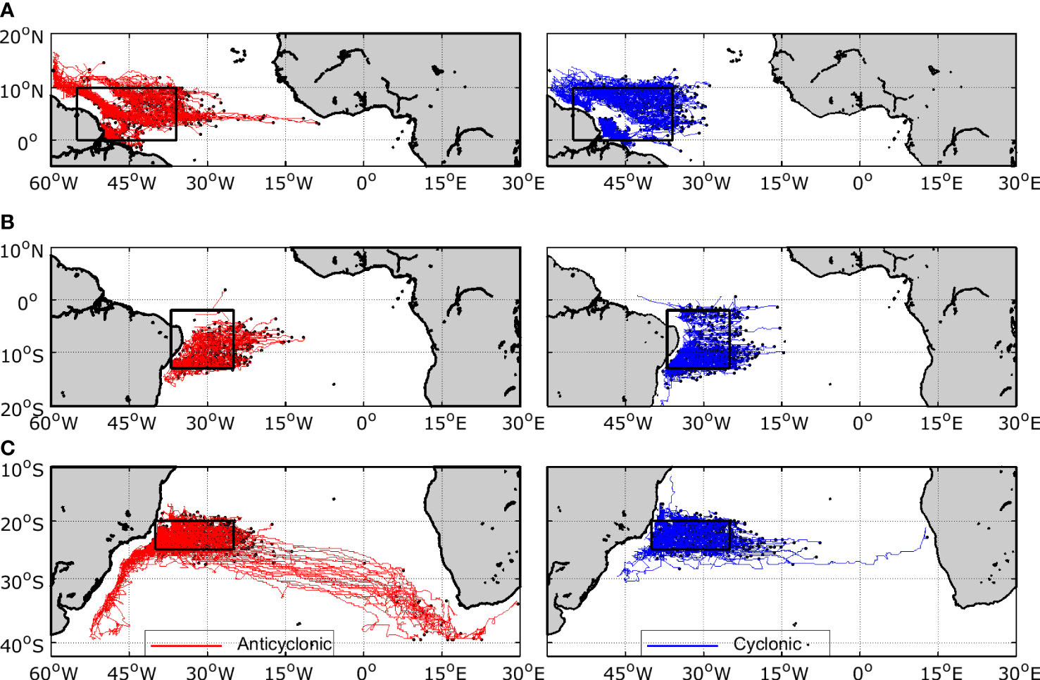 Mesoscale eddies in the southwestern tropical Atlantic