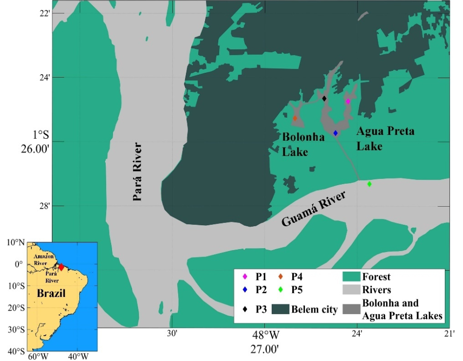 Characterization of dissolved inorganic carbon and dissolved oxygen in two impacted Amazonian lakes